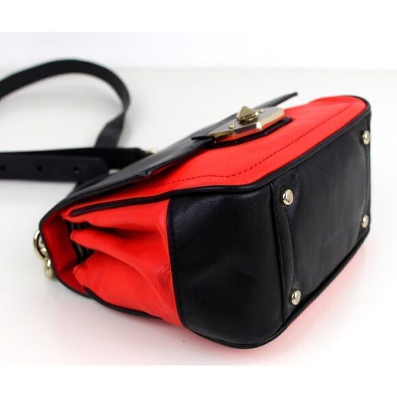 KATE SPADE NY BLACK RED GENUINE LEATHER SHOULDER BAG XBODY SATCHEL HANDBAG PURSE - Picture 9 of 16